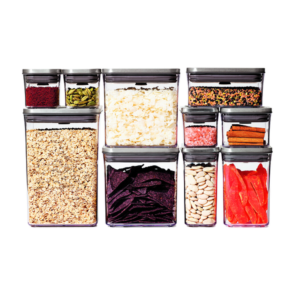 OXO STL JUEGO DE 12 RECIPIENTES POP DE ACERO N/A