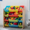 Organizador de 12 contenedores de plástico multicolor Organizador de 12 contenedores de plástico multicolor