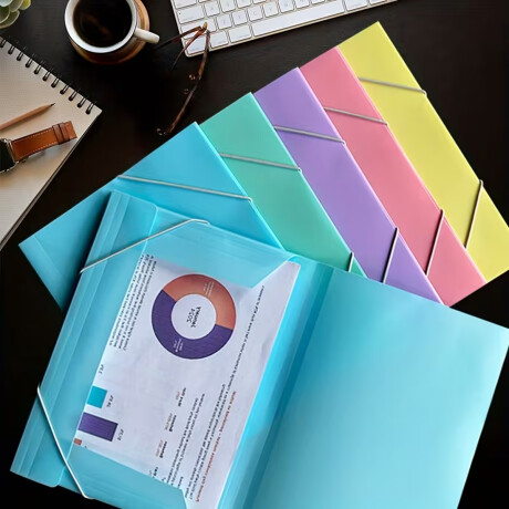 Carpeta A4 clasica con elástico 36x25cm Verde