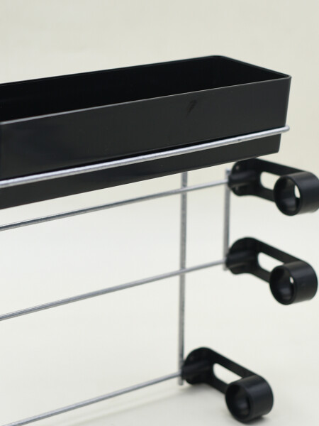 ORGANIZADOR COCINA CON PORTA CONDIMENTOS NEGRO