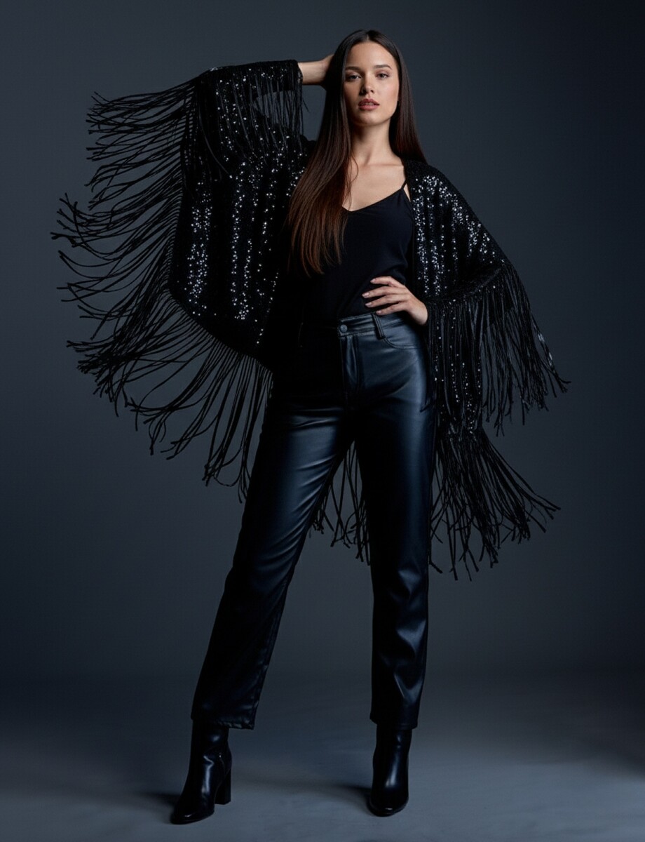 Pantalon Eco Cuero - Negro 