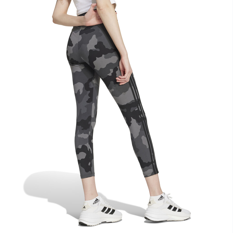 Calza de Mujer Adidas Essentials Camo Print Negro - Gris