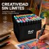Set de 100 Marcadores Artísticos Doble Punta con Bolso Negro 1