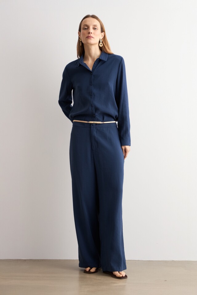 Pantalon recto azul marino