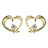 Caravanas Heart signature de oro amarillo 18k con circonia Caravanas Heart signature de oro amarillo 18k con circonia