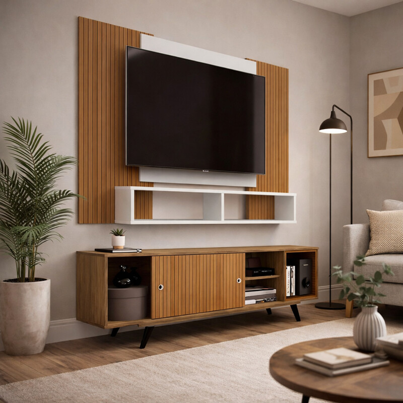 RACK MODULAR COMPLETO PARA TV ARTE MDP 15mm Rack Modular Completo Para Tv Arte Mdp 15mm