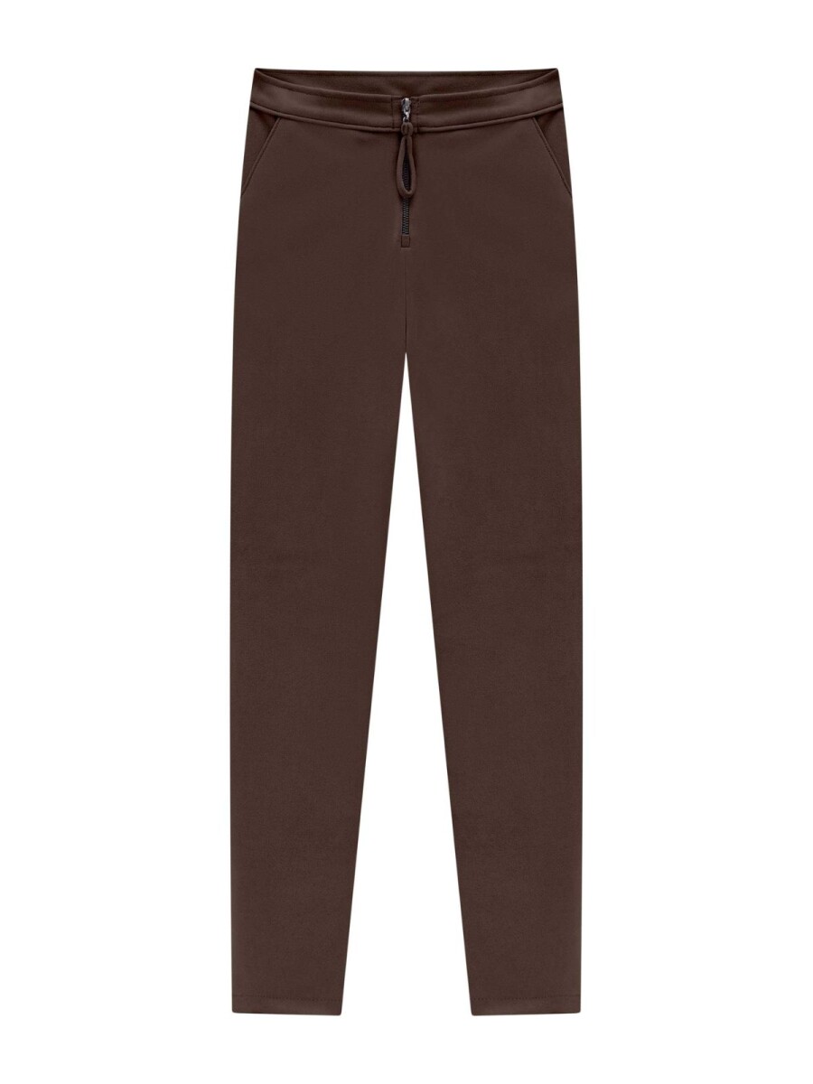 Pantalón Skinny en Suede - marrón 