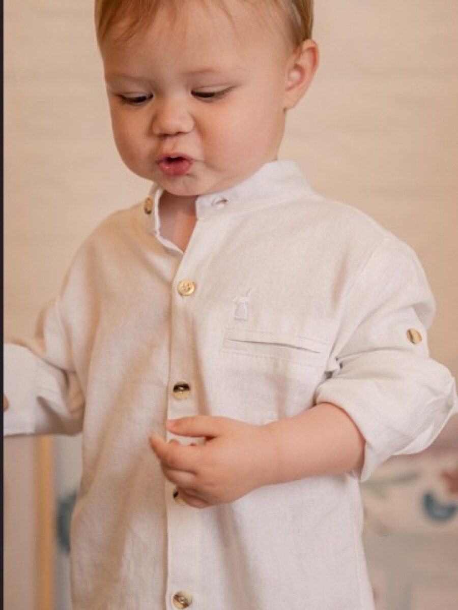 Camisa Mao Lino Blanco Camisa Mao Lino Blanco