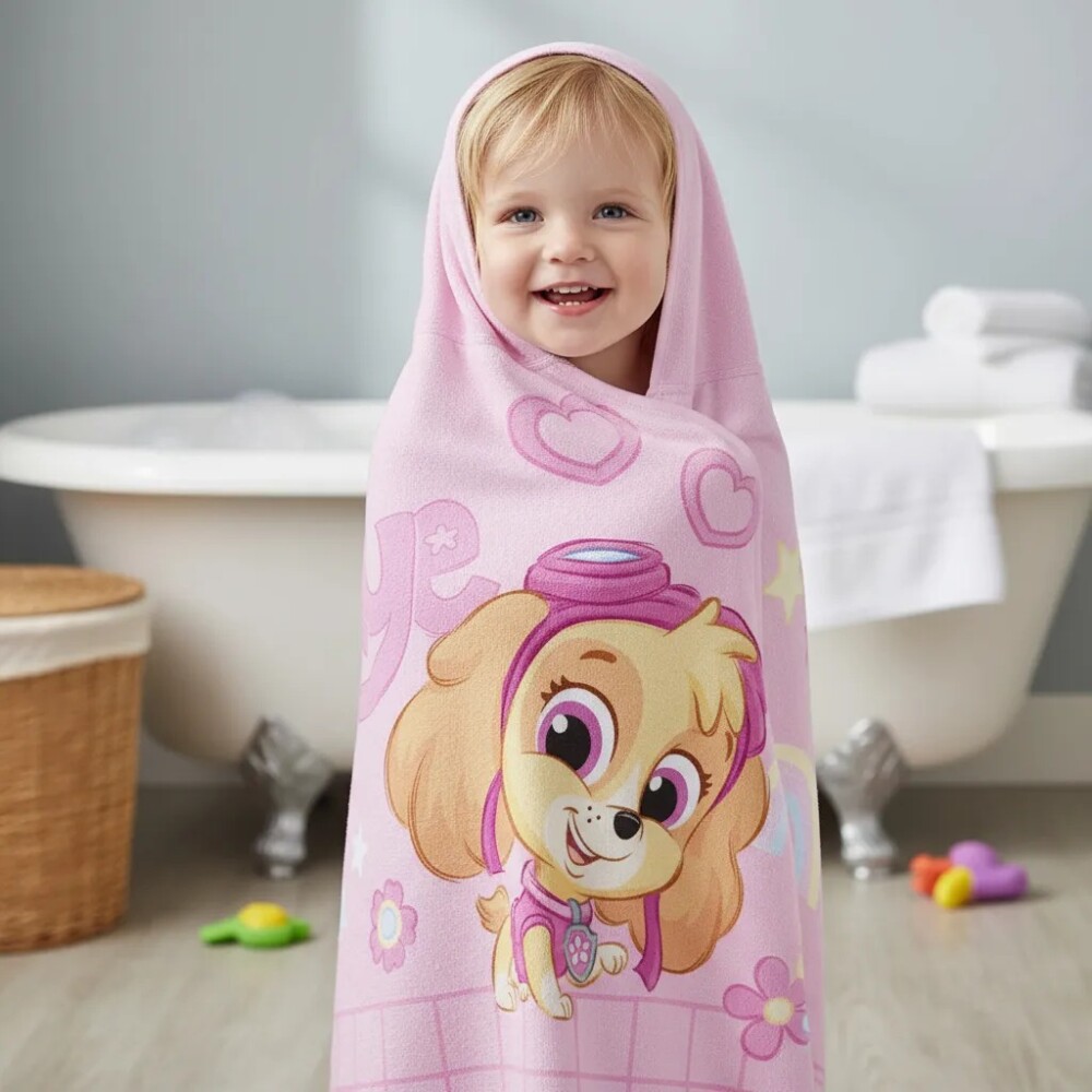 Toalla capucha PAW PATROL rosado
