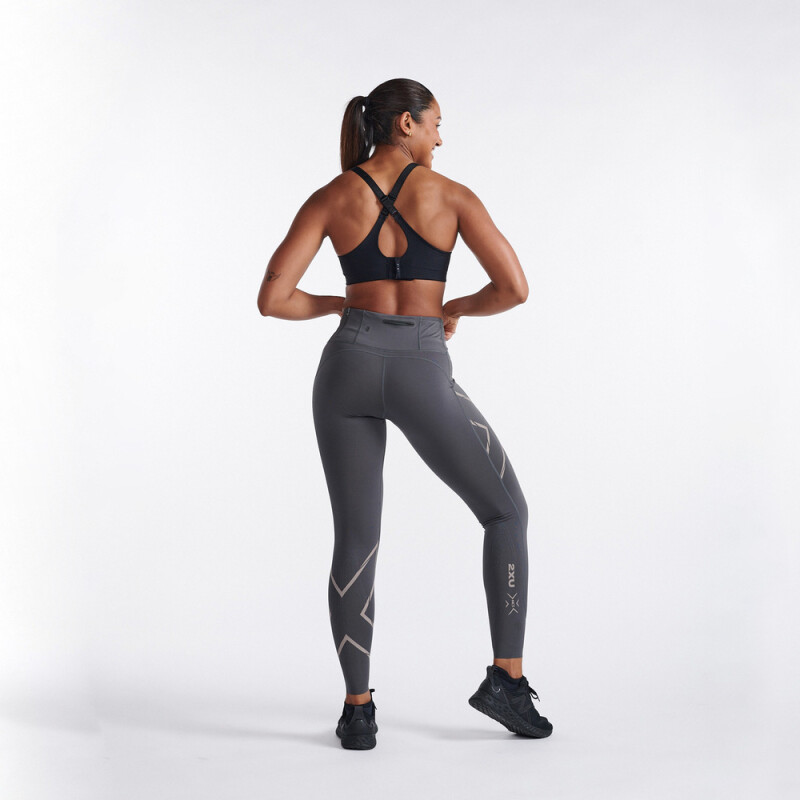 Leggings Running Light Speed Mid-Rise Compression Mujer Jupiter/carbon Reflective