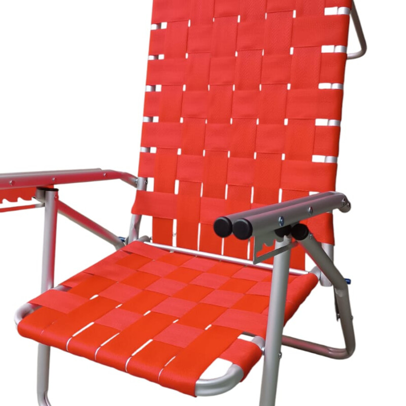 Reposera Baja Aluminio Reforzado 5 Posiciones Rojo