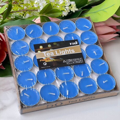 Juego De 50 Velas Decorativas Azul Juego De 50 Velas Decorativas Azul