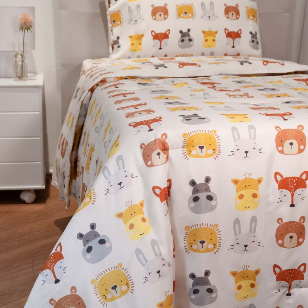 ACOLCHADO FIBRA-SUAVE ANIMAL FACES KIDS