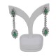 Caravanas Largas En Oro 18K Blanco, Esmeraldas Y Brillantes. Caravanas Largas En Oro 18K Blanco, Esmeraldas Y Brillantes.