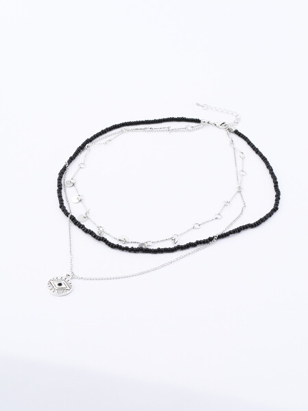 COLLAR OJO PLATEADO