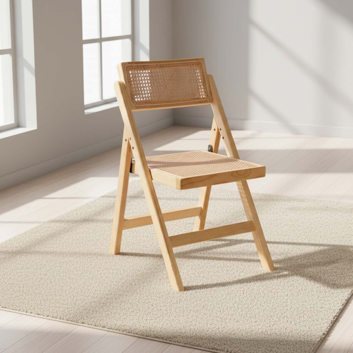 SILLA DE COMEDOR - RATTAN-Y-MADERA NATURAL-BEIGE TIANA 