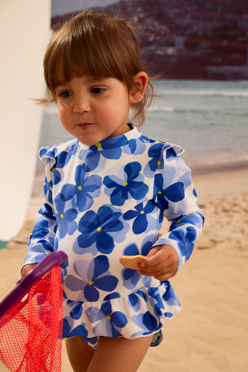 Malla manga larga merlose 2-8a Navy bouquet