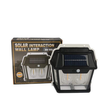 FAROL DE PARED CON DOBLE LED Y CARGA SOLAR NEGRO FAROL DE PARED CON DOBLE LED Y CARGA SOLAR NEGRO