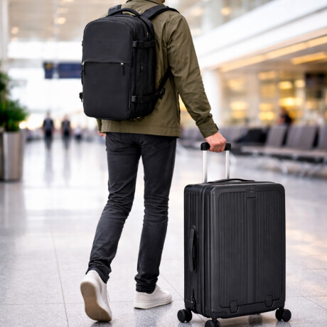 Set de viaje valija carry on rí­gida + mochila expandible Sc