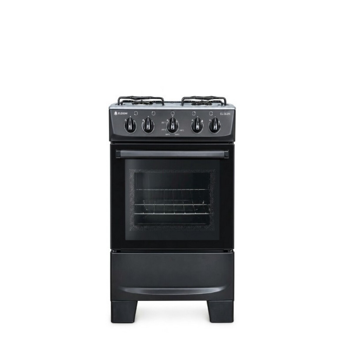 COCINA ELDOM 4 HORNALLAS NEGRA 