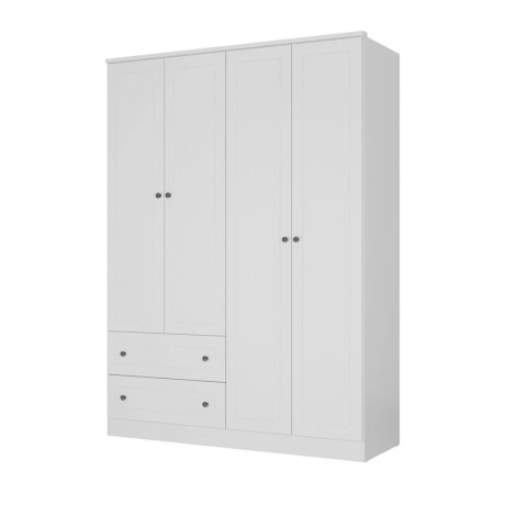 Ropero Rustico Americana Plus 4 puertas y 2 cajones 100% MDF Blanco