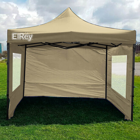 Gazebo 2.5x2.5mt Toldo Uv30 Imperm+1 Pared+2 Ventana Beige