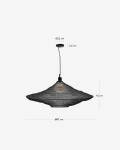 Lámpara de techo Makai de metal con acabado negro Ø 87 cm