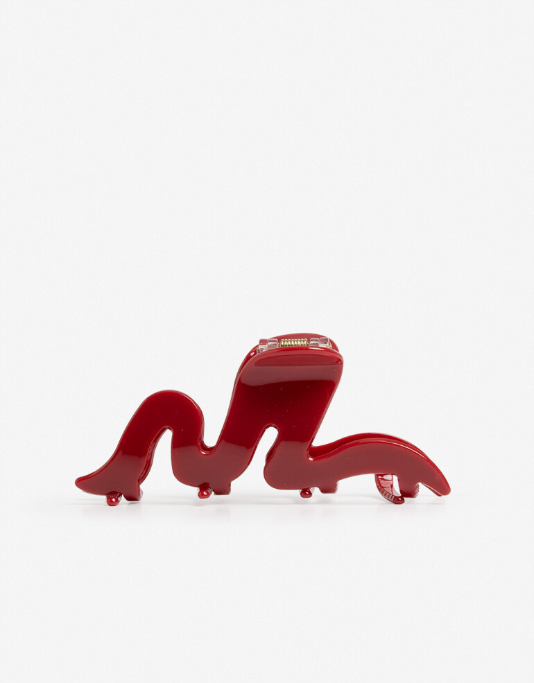 Broche Acrilico Broche Acrílico Wavy - Rojo Burdeaux