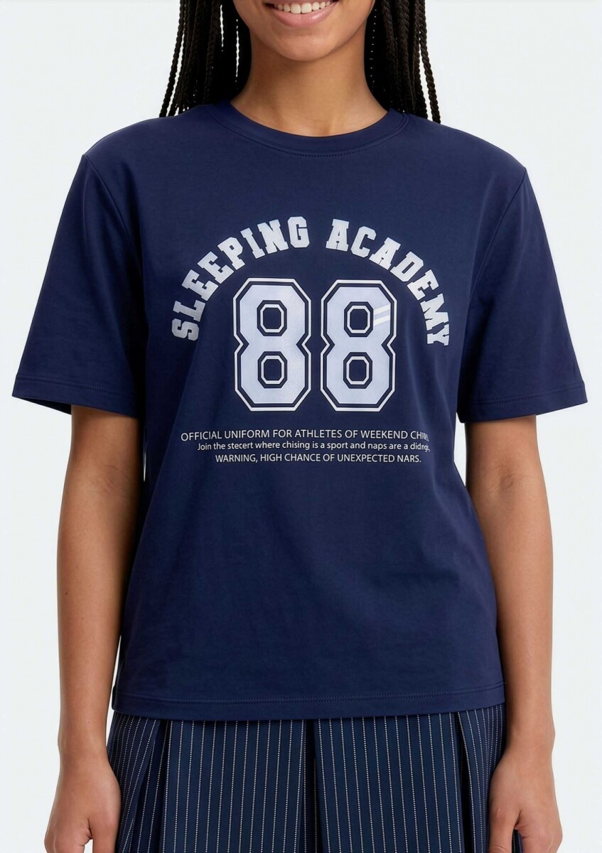 CAMISETA DE MANGA CORTA CON ESTAMPADO - AZUL 