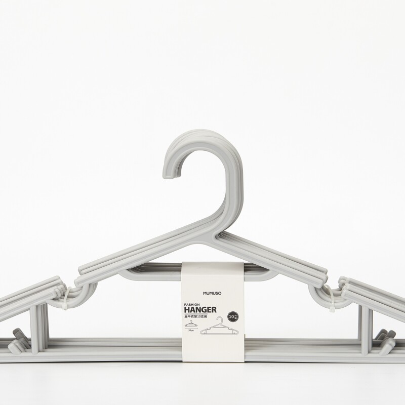 PERCHAS PLANAS PARA ROPA (GRIS/10 UDS) PERCHAS PLANAS PARA ROPA (GRIS/10 UDS)