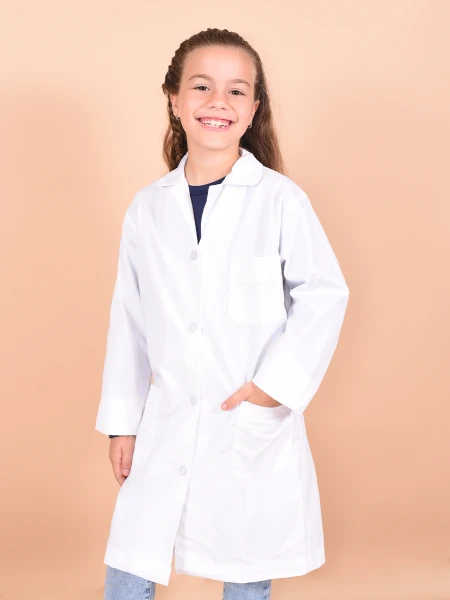 TÚNICA ESCOLAR RECTA NIÑA BLANCO