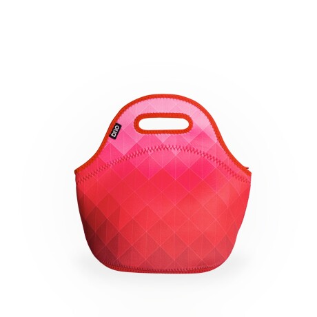 Set de lunchera de neopreno y botella de acero inoxidable 750ml brio set diamantes/rojo