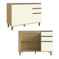 Cocina modulada 2.70 mt Louro/Freijo - Nueva Dubai Cocina modulada 2.70 mt Louro/Freijo - Nueva Dubai