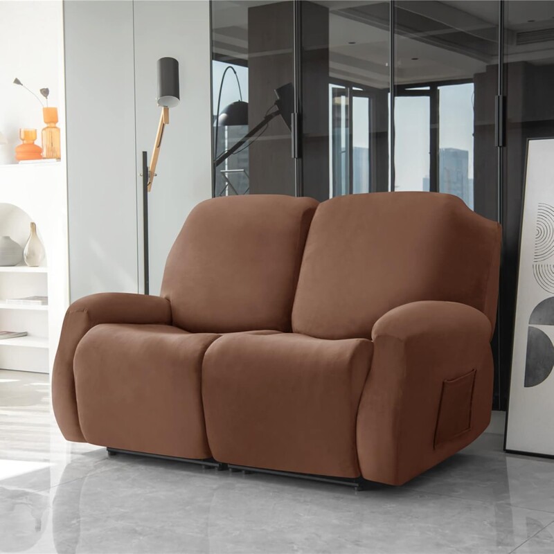 Funda sillón reclinable 2 cuerpos lisa Marrón