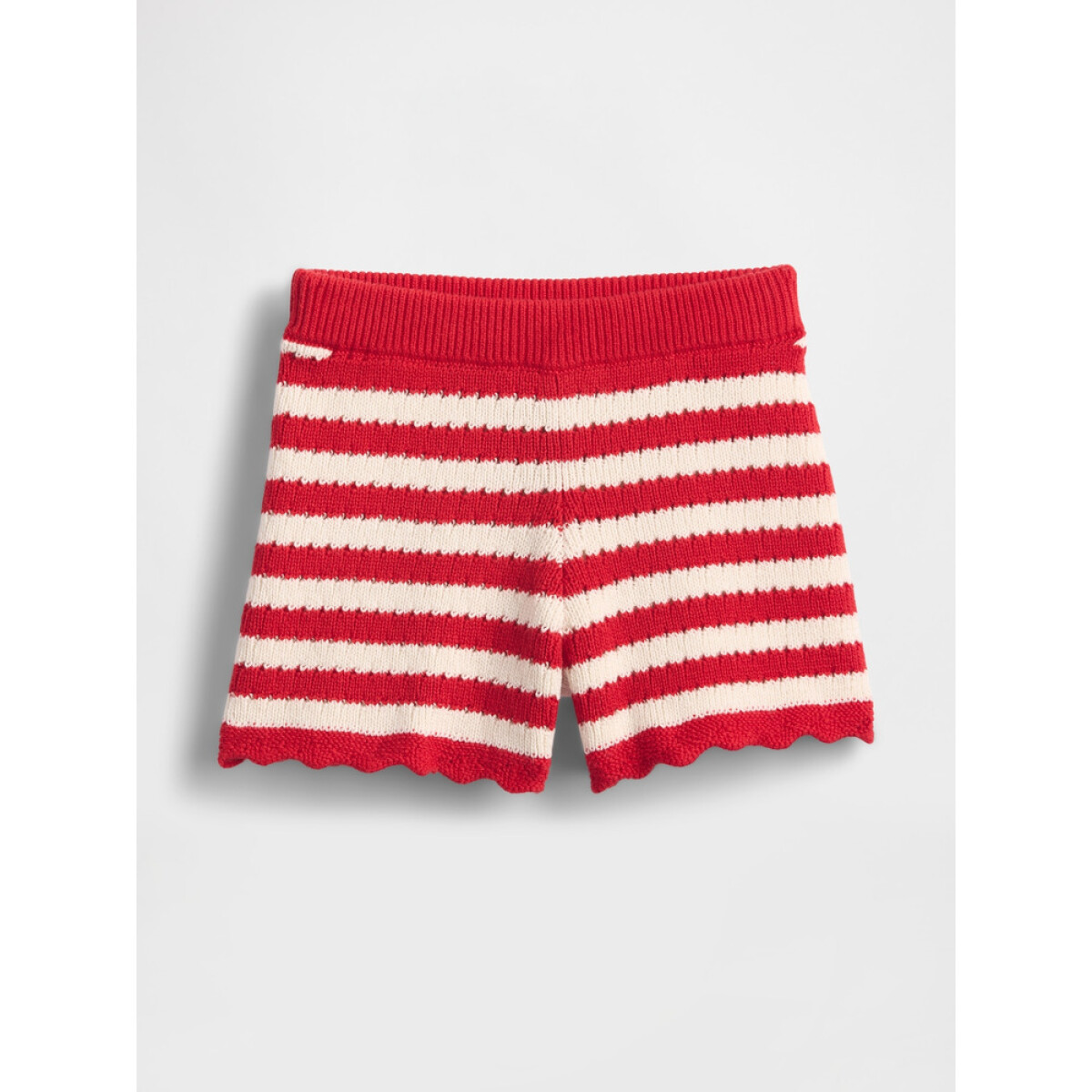 CROCHET STRIPE SHORTS - TOMATO SAUCE 