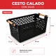 Cesto calado con asas 30 x 15 x 13 NEGRO