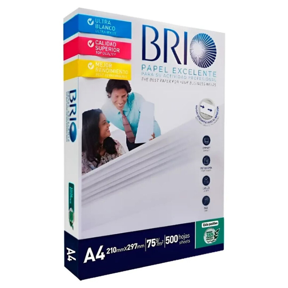 Resma Papel Impresora Brio A4 Blanco 500 Hojas Mate Resma Papel Impresora Brio A4 Blanco 500 Hojas Mate