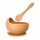Set de Comida Bebé Irrompible en Silicona c/ Bowl y Cuchara Naranja