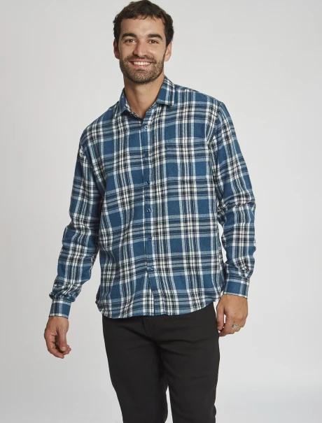 Camisa franela celeste