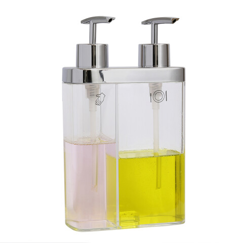 DISPENSADOR C/DIVISION JABON/DETER 13X6X22 TRANSP DISPENSADOR C/DIVISION JABON/DETER 13X6X22 TRANSP