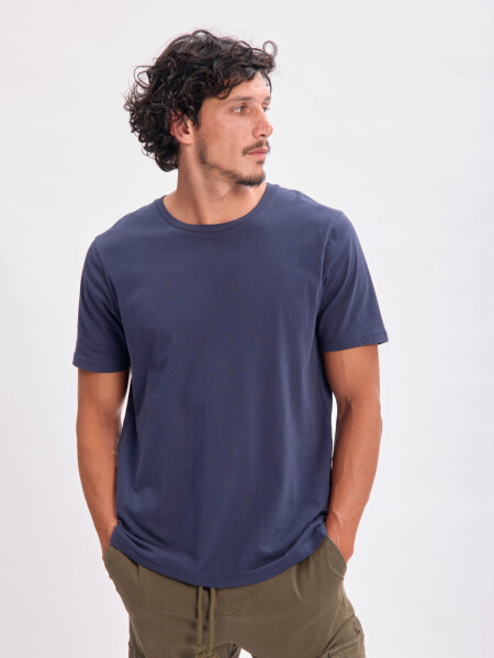 Remera manga corta cuello redondo Azul Marino
