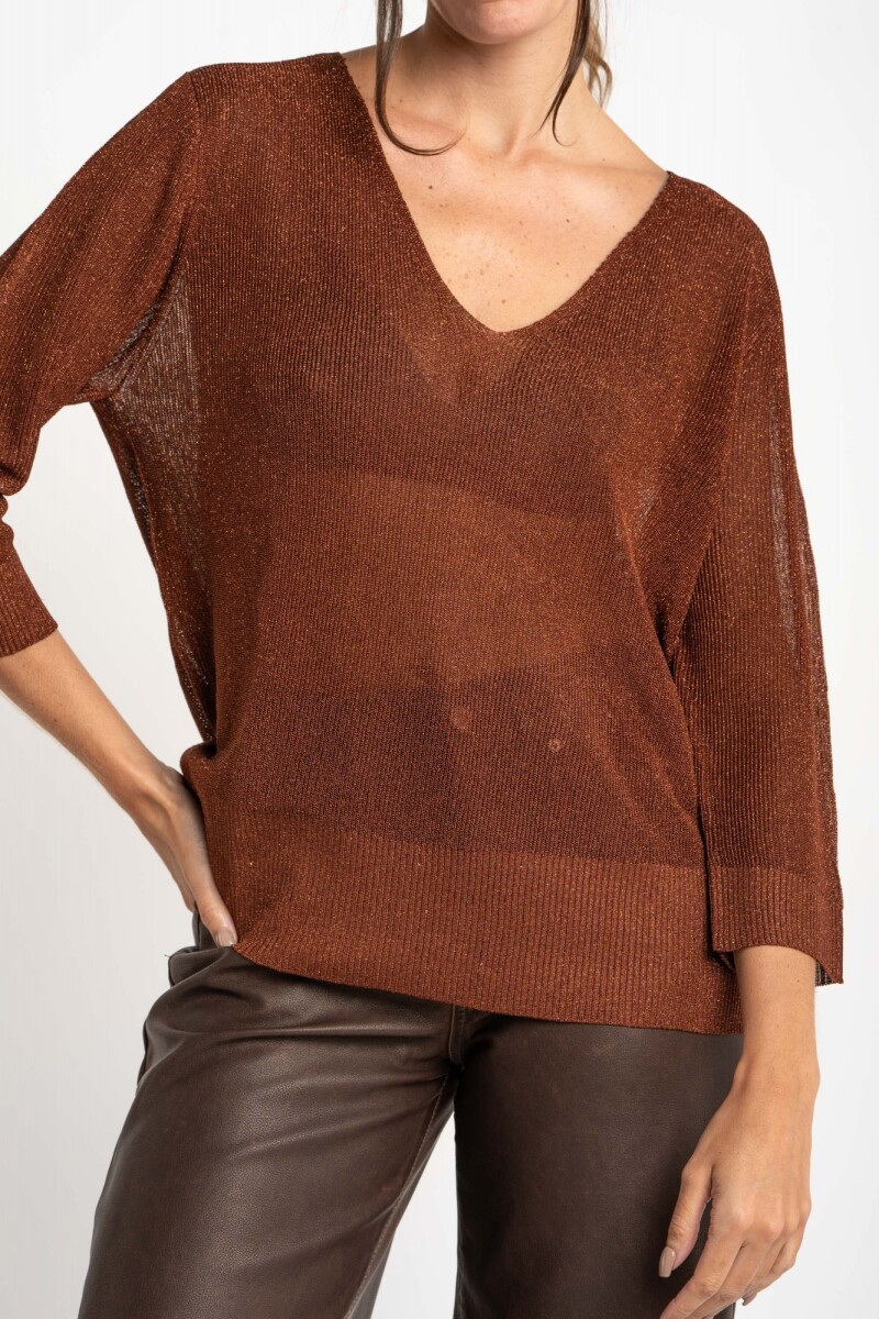 Sweater Lurex - Marrón 