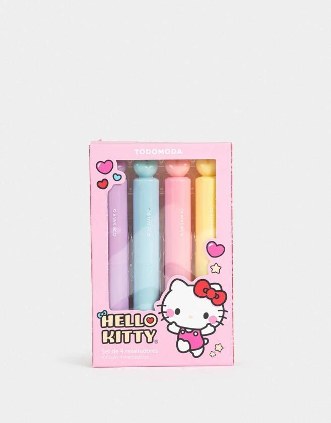 Resaltadores Set De Resaltadores Hello Kitty Kawaii - Combinacion Multicolor