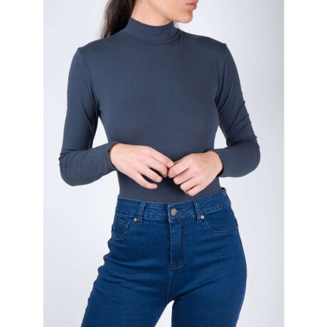Body polera algodón elastano Azul