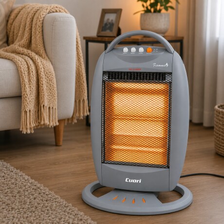 Estufa Halógena Eléctrica Cuori 1200W 3 Posiciones Gris