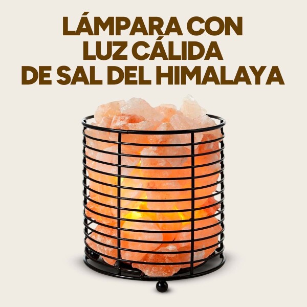 Lámpara De Sal Himalaya Luz Cálida Base Hierro Piedras Lámpara De Sal Himalaya Luz Cálida Base Hierro Piedras