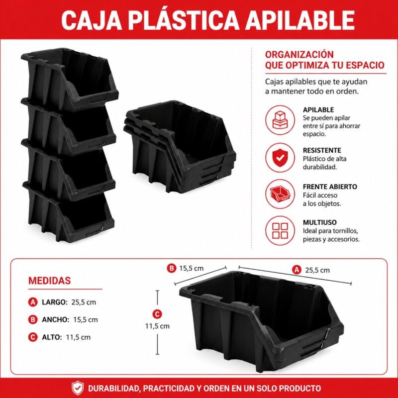 Gaveta plástica chica Num5 NEGRO
