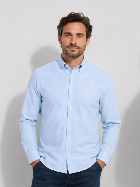 CAMISA PENGUIN B035 CELESTE