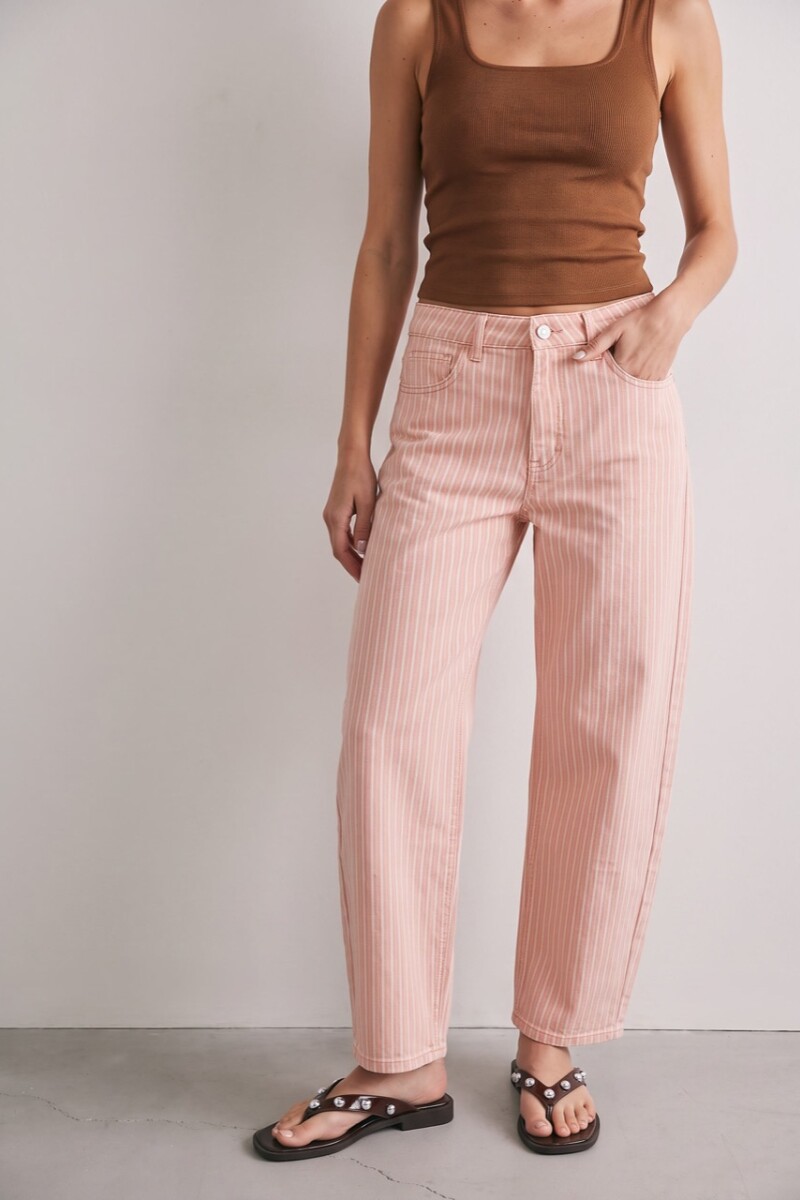 Jean Barrel Baggy Rosa