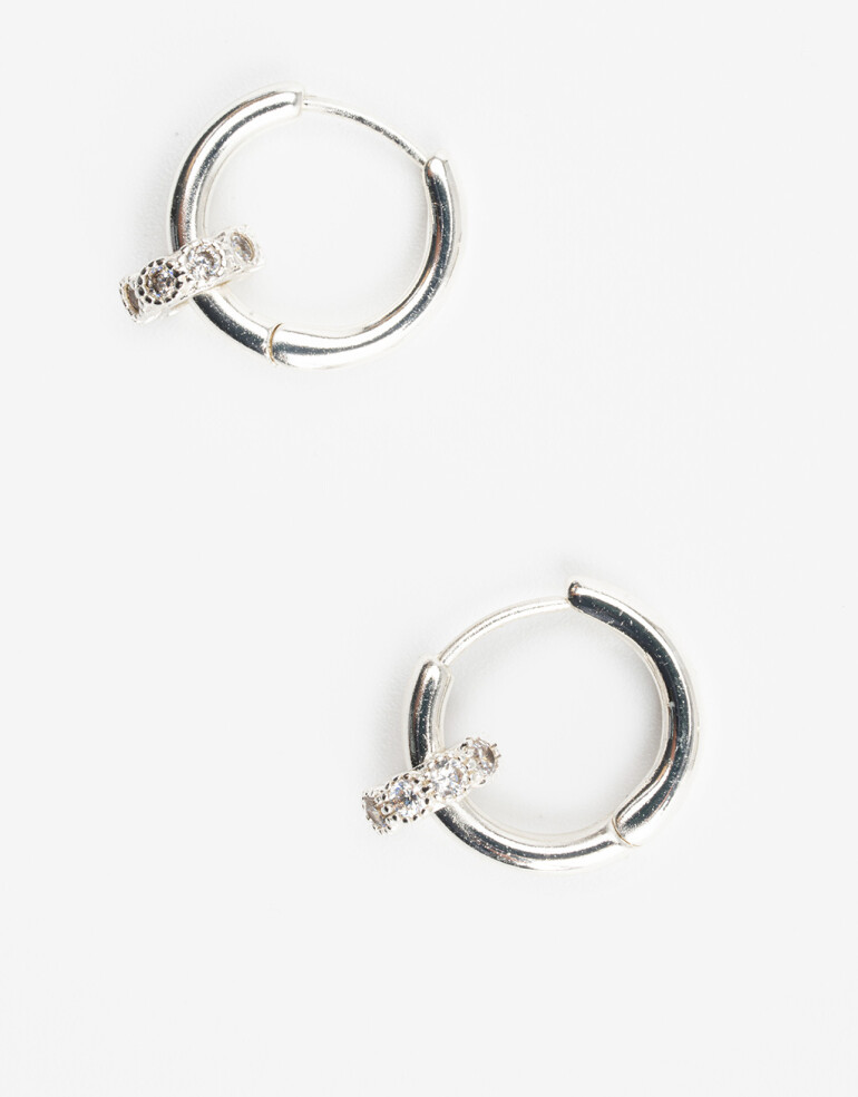 Aros Argollas Cubic zirconia Argollas Bañadas En Plata Cubic Zirconia - Plateado